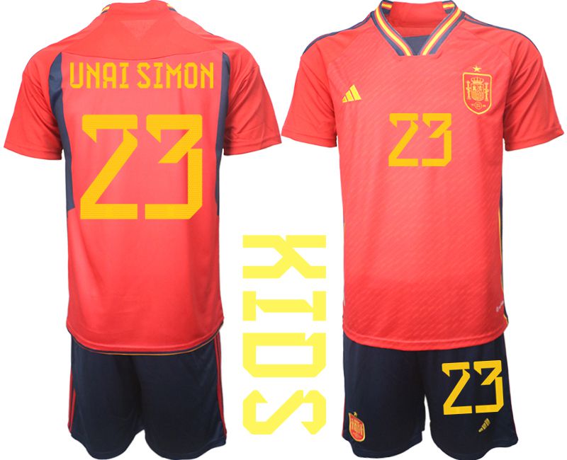 Youth 2022 World Cup National Team Spain home red 23 Soccer Jersey